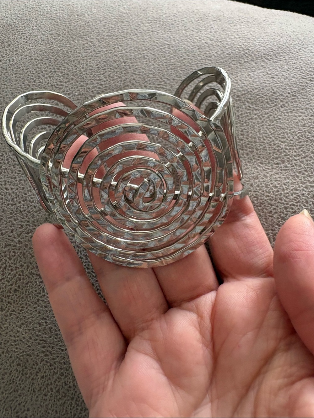 Silver Spiral Statement Bracelet - Fashion Wearable